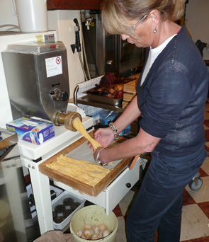 A photo of the working of homemade pasta
